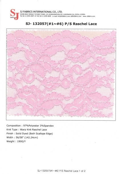 SJ-132057(#1~#6) P/S Raschel Lace