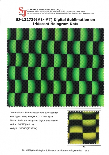 SJ-132739(#1~#7) Digital Sublimation on Iridscent Hologram Dots
