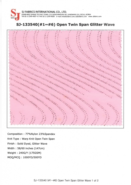 SJ-133540 (#1~#6) Open Twin Span Glitter Wave