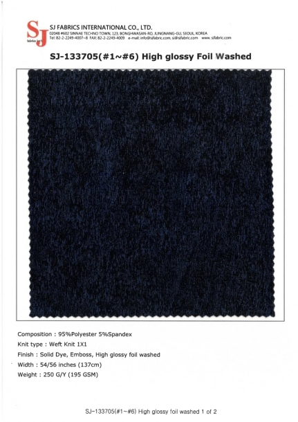 SJ-133705 (#1~#6) High glossy Foil Washed